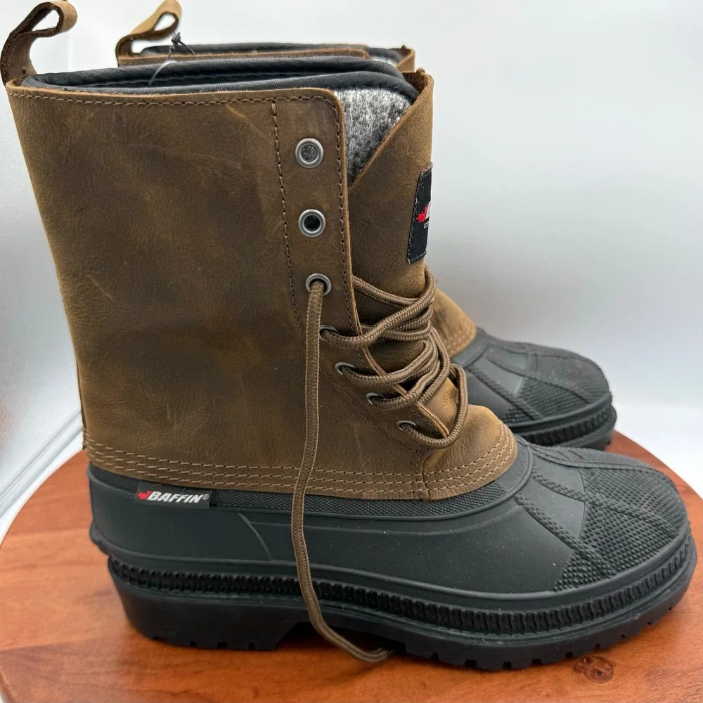 Baffin‎ Yukon Brown Leather Waterproof Arctic Winter Boots TERI-M001 Mens 9